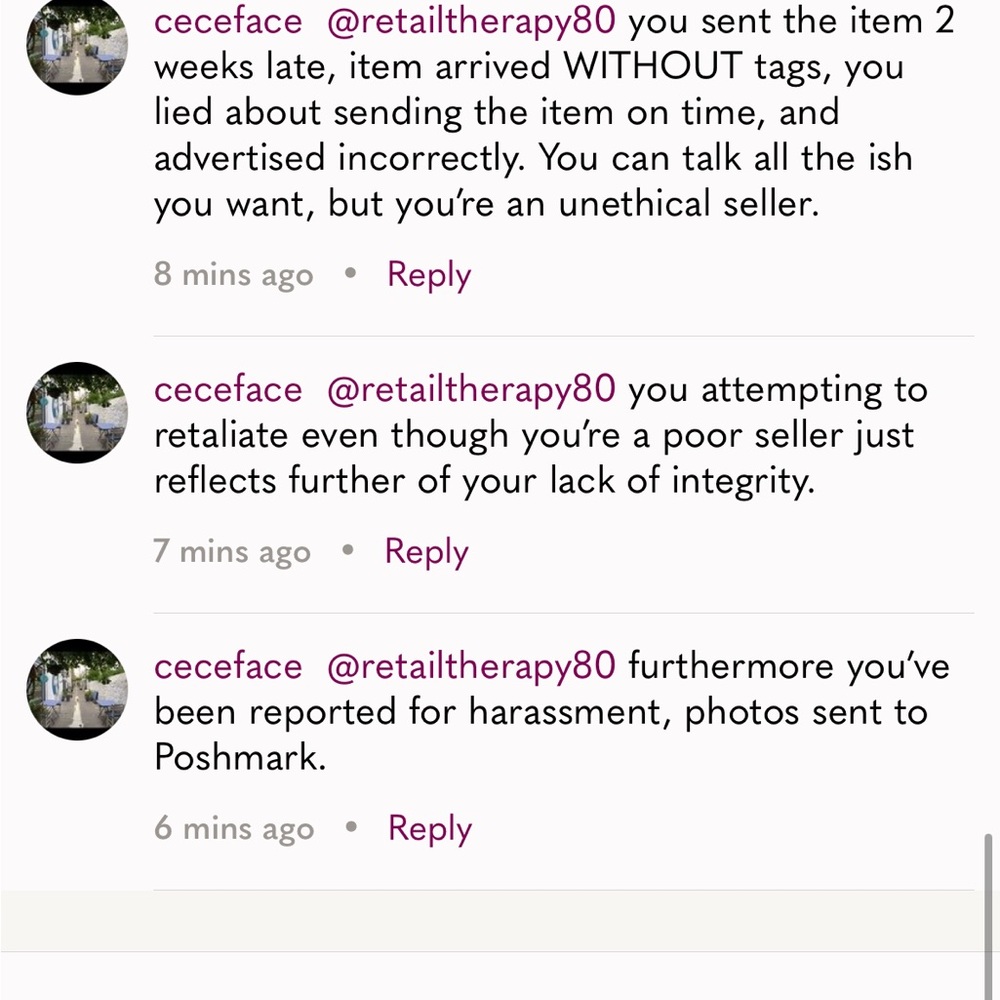 Poshmark Message Screenshot - Picture 5 of 10